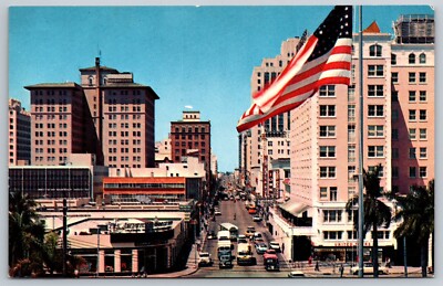 Postcard Flagler Street from Biscayne Blvd Miami Florida A2