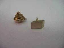 Vintage Mens Tie Tack Pin: 3D Rectangle Design