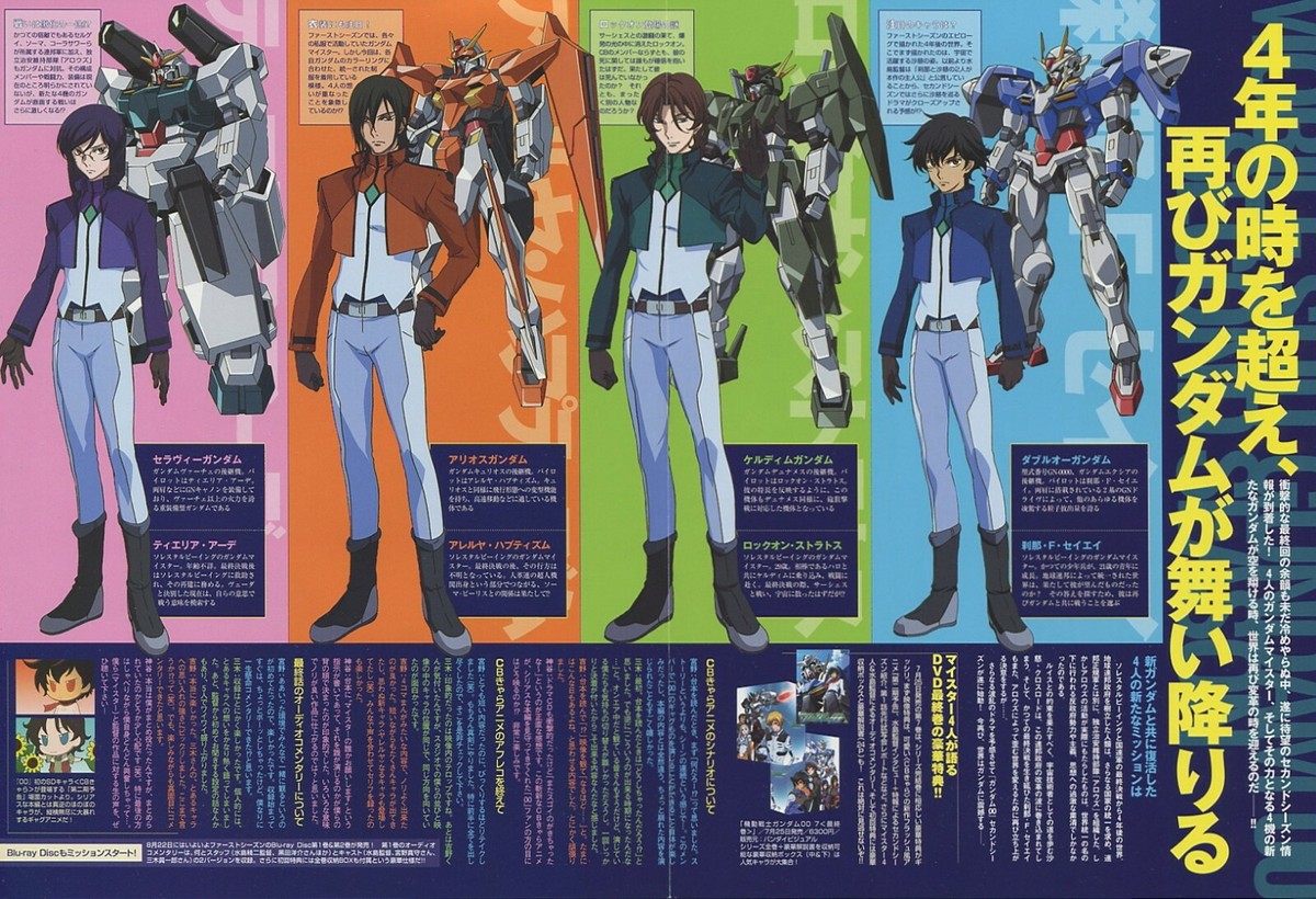 poster promo Mobile suit Gundam 00 OO anime Setsuna Tieria Lockon