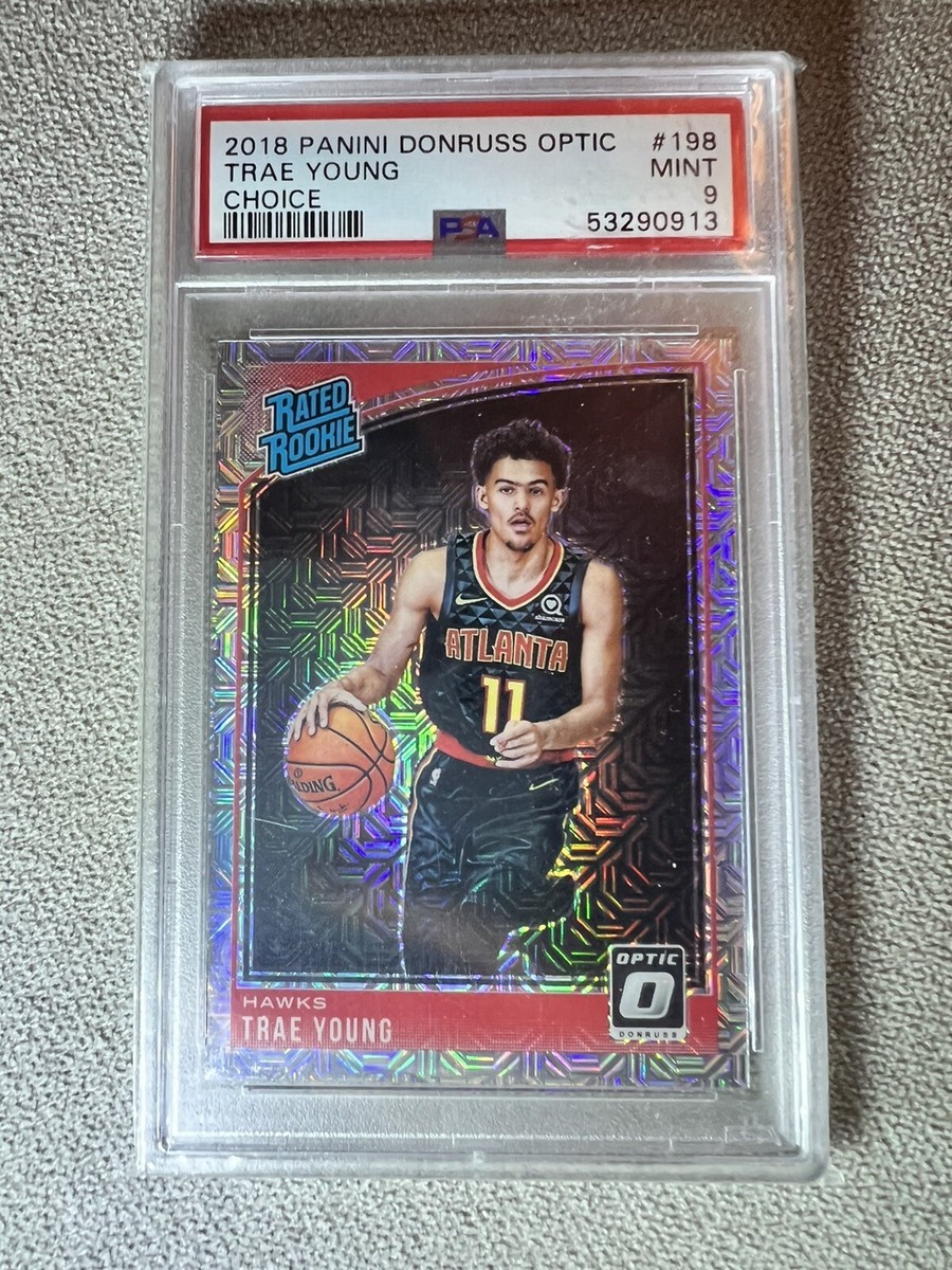 TRAE YOUNG ROOKIE TICKET AUTO HOLO PSA 9