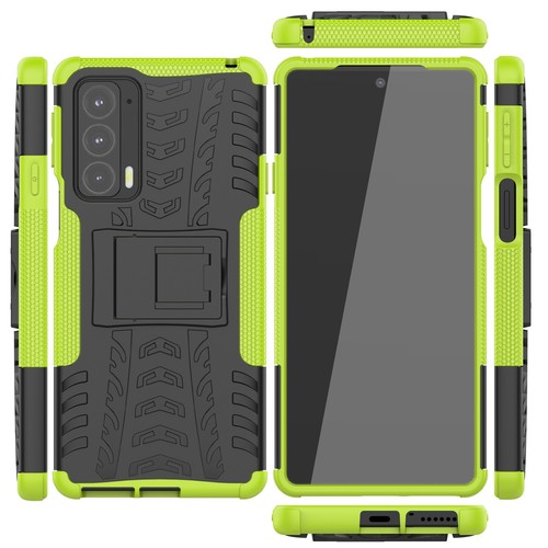 For Moto Edge 20, 2-Layer Shockproof Rugged Hybrid Hard Kick Stand Case + glass - Zdjęcie 9 z 52