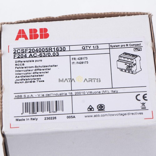 1PCS NEW ABB F204 AC-63/0.03 Residual Current Circuit Breaker US Free TAX - Picture 1 of 13