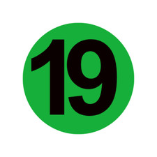 Inventory Control Number 19 Stickers  2" Round  Self Adhesive  500 Labels