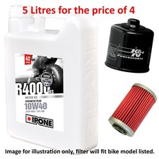 Triumph Trophy 1200 4 Cylinder 1999 Ipone R4000RS 10w40 Oil 5L / K&N Filter Kit 8.58 per litre