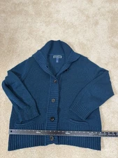 KAREN SCOTT Women's Shawl Collar Cardigan Sweater XXL Gray Heather Open Front