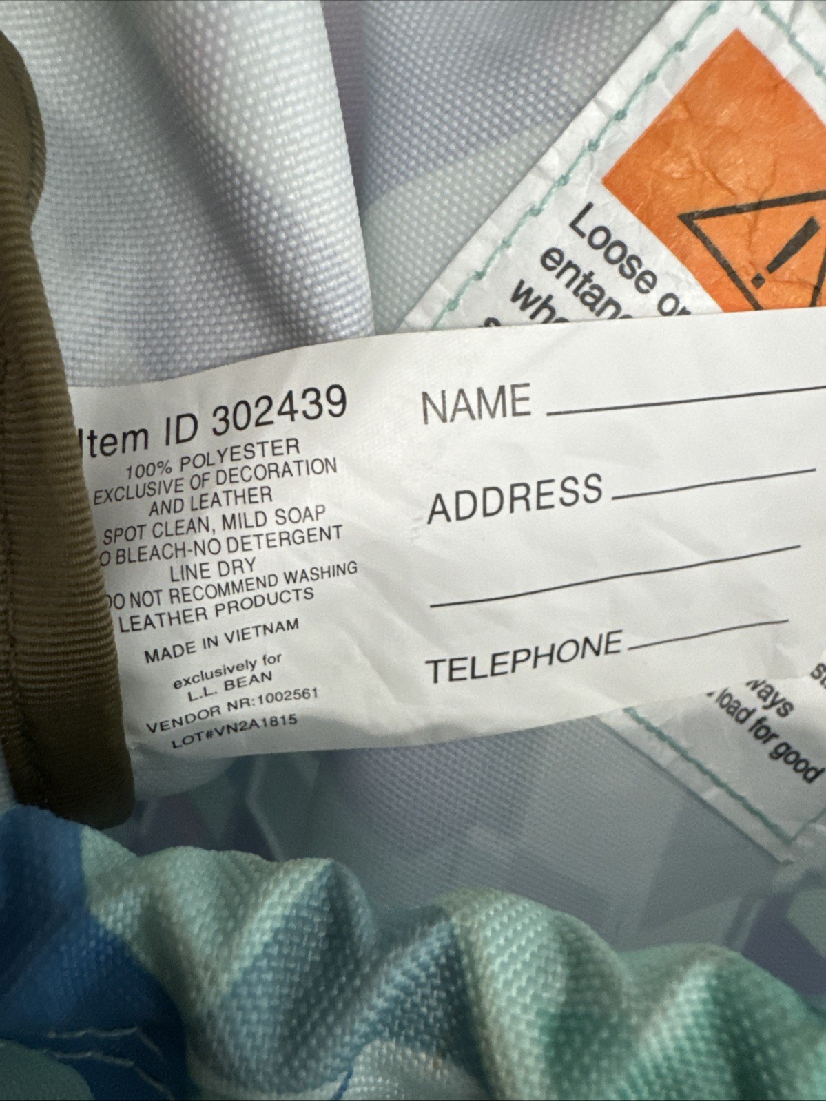 LL Bean 12L Drawstring Cinch Pack/Backpack Geomet… - image 7