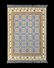 Hand Knotted Cotton Dhurrie Kilim Rug Color Multicolor Handmade Design Carpet Ru