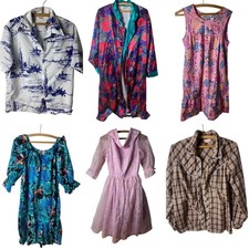 Women Mens Vintage 60s-90s Mixed Reseller 18 PC LOT Hawaiian, Dresses Tops