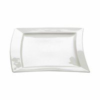 Maxwell & Williams Sway Platte Eckig Tablett Servierplatte Eckig Porzellan, Weiß