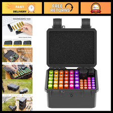 58 Slots Battery Case Holder with Tester - Waterproof AA AAA Storage Organizer 