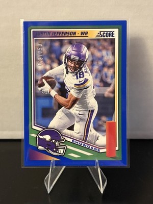 Justin Jefferson 2025 Panini Score Showcase Blue /250 Vikings
