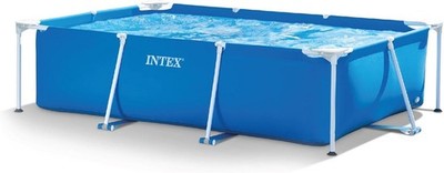 INTEX Metal Frame Pool rechteckig Aufstellpool 300 x 200 x 75cm Blau 3.800l