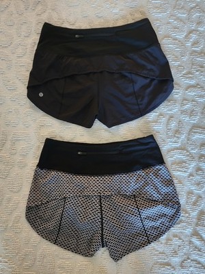 Lululemon Speed Up Shorts High Rise Lot of 2 Pairs!   Monochromic Black  6  EUC!