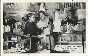 Clara Busby~1st African American Owner Dress Shop~Lansing MI~1940s Vtg. Postcard