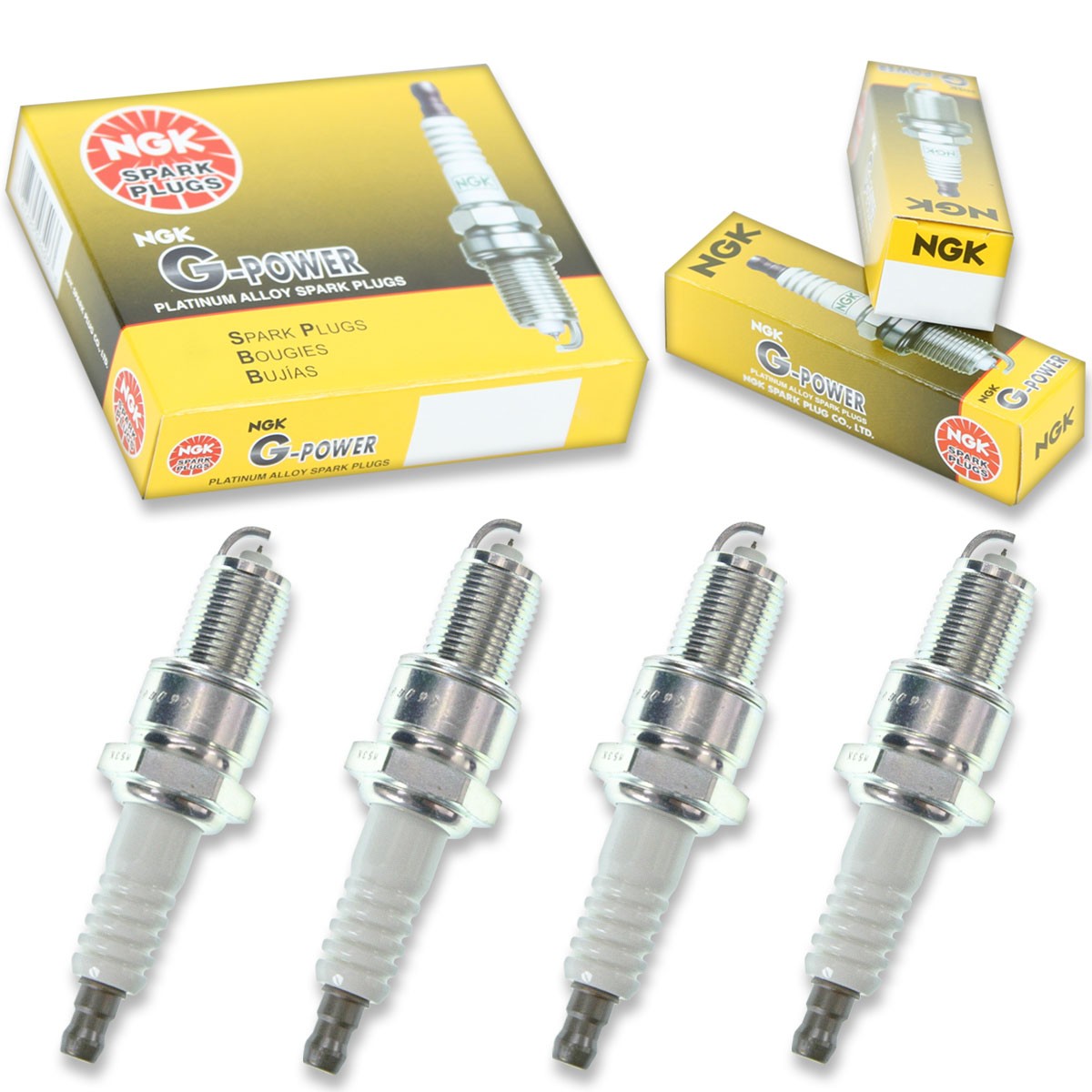 4 pcs NGK G-Power Spark Plugs for 1963-1965 Chevrolet P10 Series 2.5L L4 - yw
