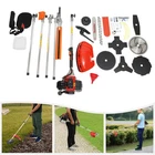 52CC Gas Powered Grass Trimmer Cutter &Pole Saw w/7 Blades Weed Eater Lawn Mower