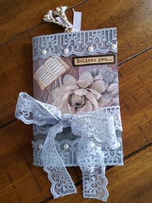 NEW Junk Journal Handmade Booklet Book Vintage ''BELIEVE YOU'' w/ Pockets Ephemera