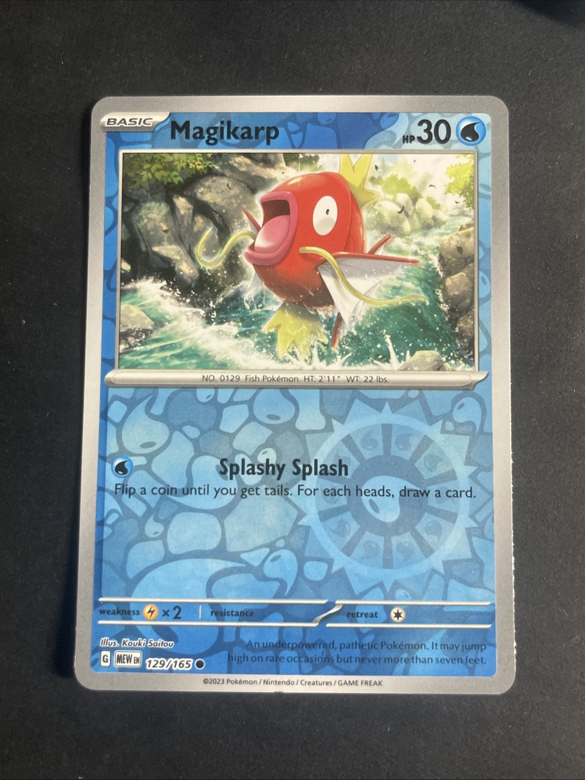 MAGIKARP 129/165 151 POKEMON ENGLISH (REVERSE HOLO, NM) 