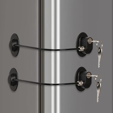 Refrigerator Door Lock with 2 Keys, File Drawer Lock, Freezer Door Lock and C...