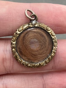 Authentic Antique Georgian Memento Mori Locket FOB Gold Plated Pendant
