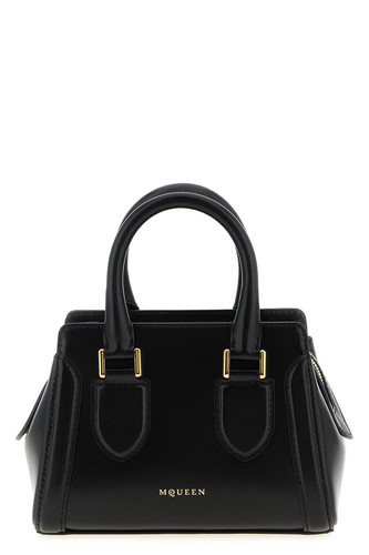 ALEXANDER MCQUEEN Mini Birdee Black Leather Top Handle Bag New & Authentic