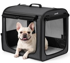 Dog Car Carrier Light Weight 24×17.7×20.5in, Foldable Dog Carrier, Dark Gray