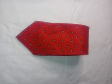 Burnham Ltd Red Squares Silk USA Made Neck Tie Classic Size