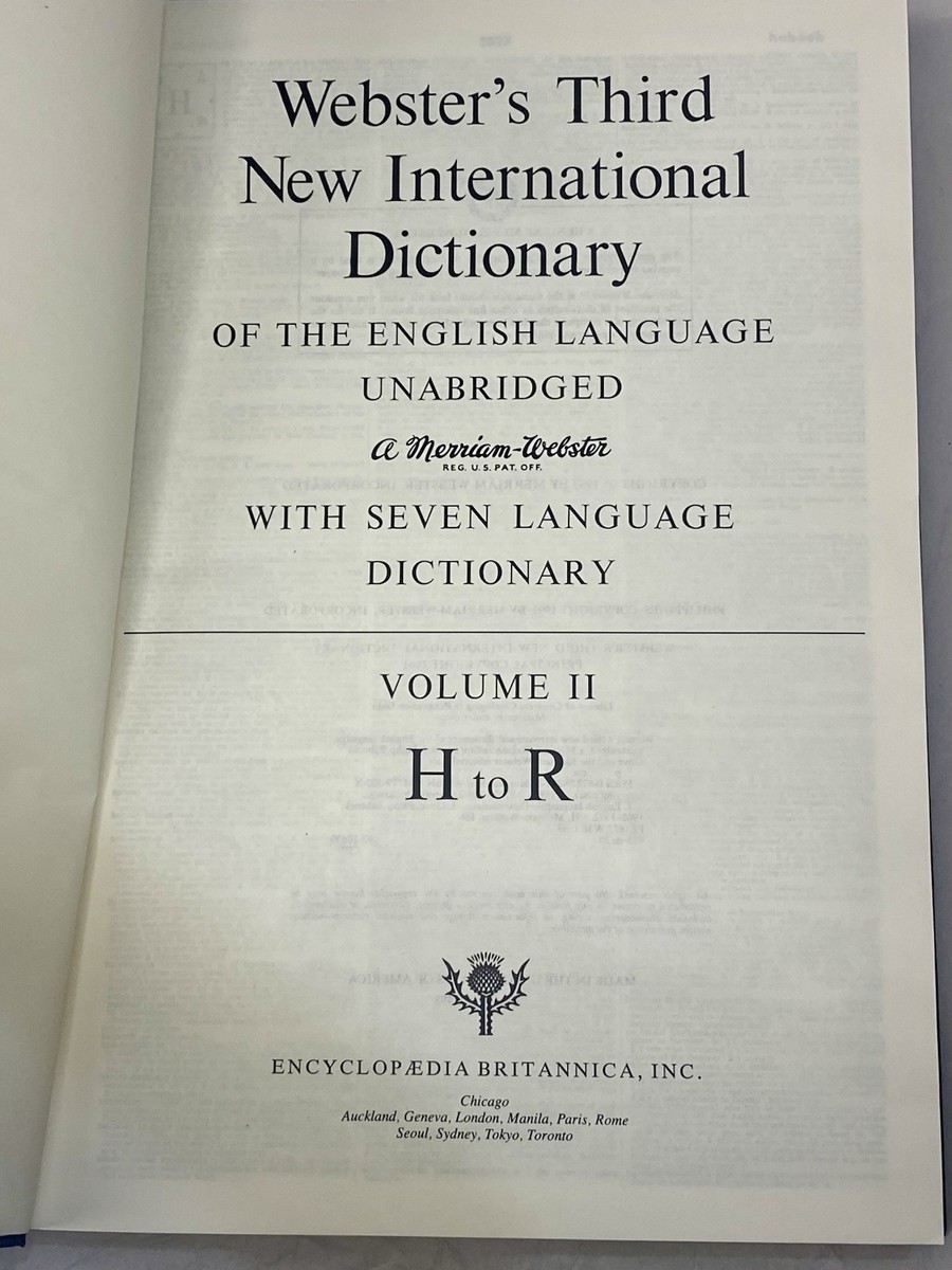 Webster's Third New International Dictionary by Inc. Staff Merriam