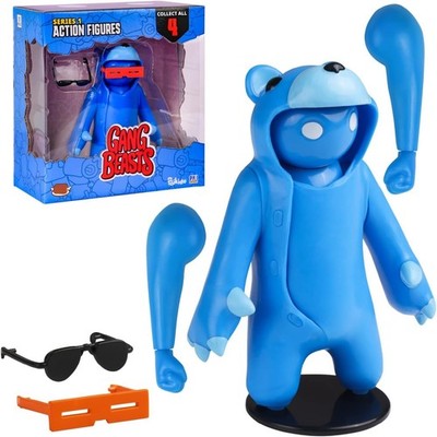 Gang Beasts 4.5'' Blue Bear Costume Game Fighter Character Figure -New