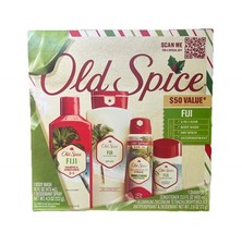 Old Spice Holiday 4 Gift Pack for Men Fiji Scent Shampoo, Body Wash, Deodorant 