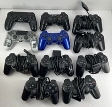 Sony Playstation Parts Controller Lot Of 11 OEM PS2 PS3 PS4 For Parts/Repair