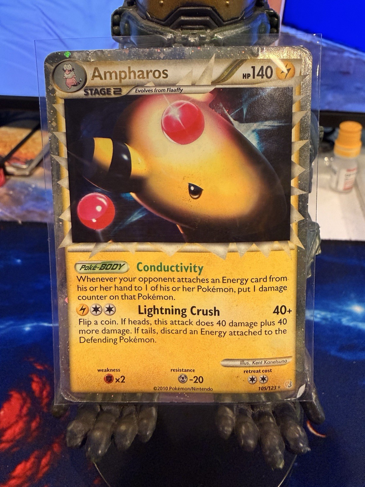 Ampharos 105/123 HeartGold SoulSilver Ultra Rare Holo Pokemon Card DMG