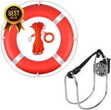 Life Ring, 23"/28" Boat Safety Throw Rings, Life Preserver Ring with Bracket and