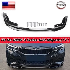For 2019-22 3 Series G20 G28 M340I  Sedan M Sport Front Bumper Lip Gloss Black