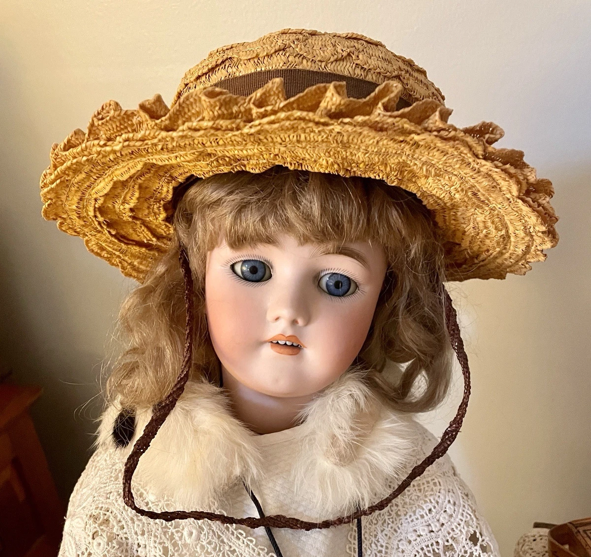 1940s BONWIT TELLER JEAN BARTHET STRAW HAT THE NEWS BOY WITH FLOWER FRENCH MADE Vintage straw hat bonwit teller - Gem main image 3