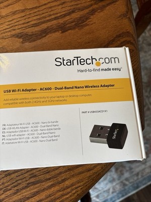 StarTech USB Wi-Fi Adapter -AC600 -Dual Band Nano 2.4GHz/5GHz -USB433ACD1X1 -NEW