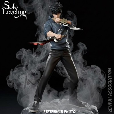 Sung Jin-woo Dual Daggers Solo Leveling Anime Figure Model Statue PVC 7.5'' [Box]