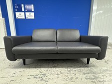 Ekornes Stressless ‘Fiona’ Grey Leather Two Seater Sofa - Excellent Condition