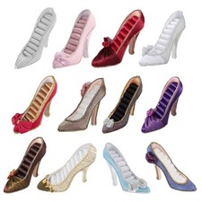 Elegant High Heel Shape Jewelry Organizers Display Stand Fabric Texture for
