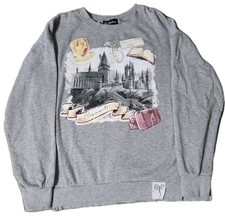    Harry Potter Wizarding World Gray Sweatshirt Juniors Medium Hogwarts 24x21