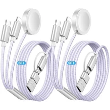 Temdan 2Pack for Apple Watch Charger, 3 in 2 Multi Charging Cable, iPhone Charge