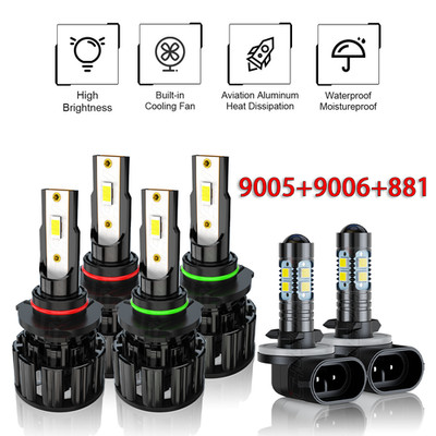 Fit Freightliner Columbia 2005-2017 9005 9006 881 LED Headlight Fog Lights Bulbs