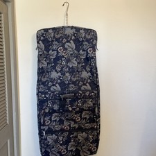 Sac à vêtements vintage Jaguar bagage tapisserie florale avec crochet à suspendre, serrure et clés