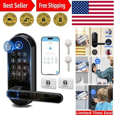 Bluetooth Fingerprint Smart Lock with DIY Handle & Keypad - Keyless Security