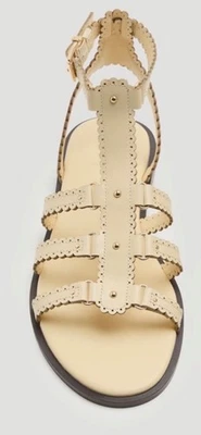 M&S Leather Scallop Edge Flat Gladiator Sandals Size 5 - BNWT £50.00 - Image 1 of 3