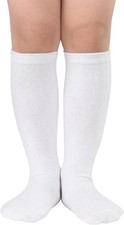 Kids Soccer and Baseball Knee High Socks - Girls Cotton Long Seamless Socks for