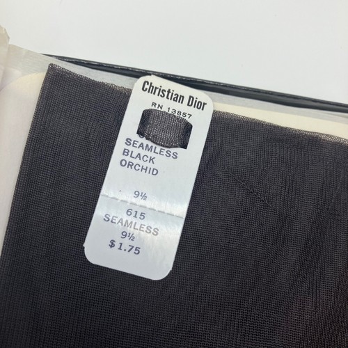 Vintage Christian Dior Hosiery Stockings DiorElla 3 Pairs Black Orchid 9.5M New - Picture 12 of 13