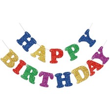 Colorful Happy Birthday Banner Birthday Party Decorations Happy Birthday Banner