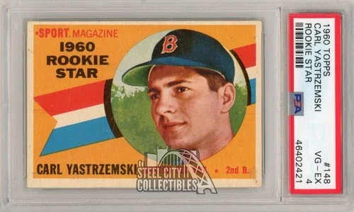 Carl Yastrzemski 1960 Topps Rookie Card #148 PSA 4 Very Good-Excellent