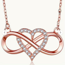 ROSE GOLD COLORED INFINITY HEART PENDANT NECKLACE